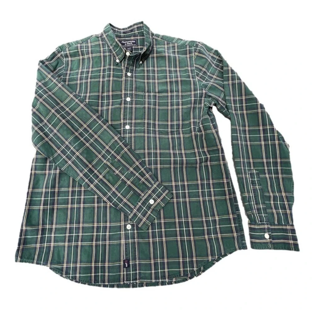 Vintage Abercrombie & Fitch Plaid Button Down Shirt Long Sleeve Size Large - Picture 1 of 6